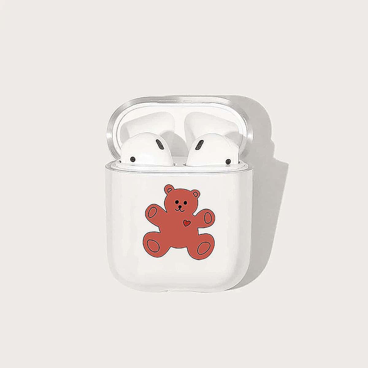 

Cartoon Print Airpods Case, Clear