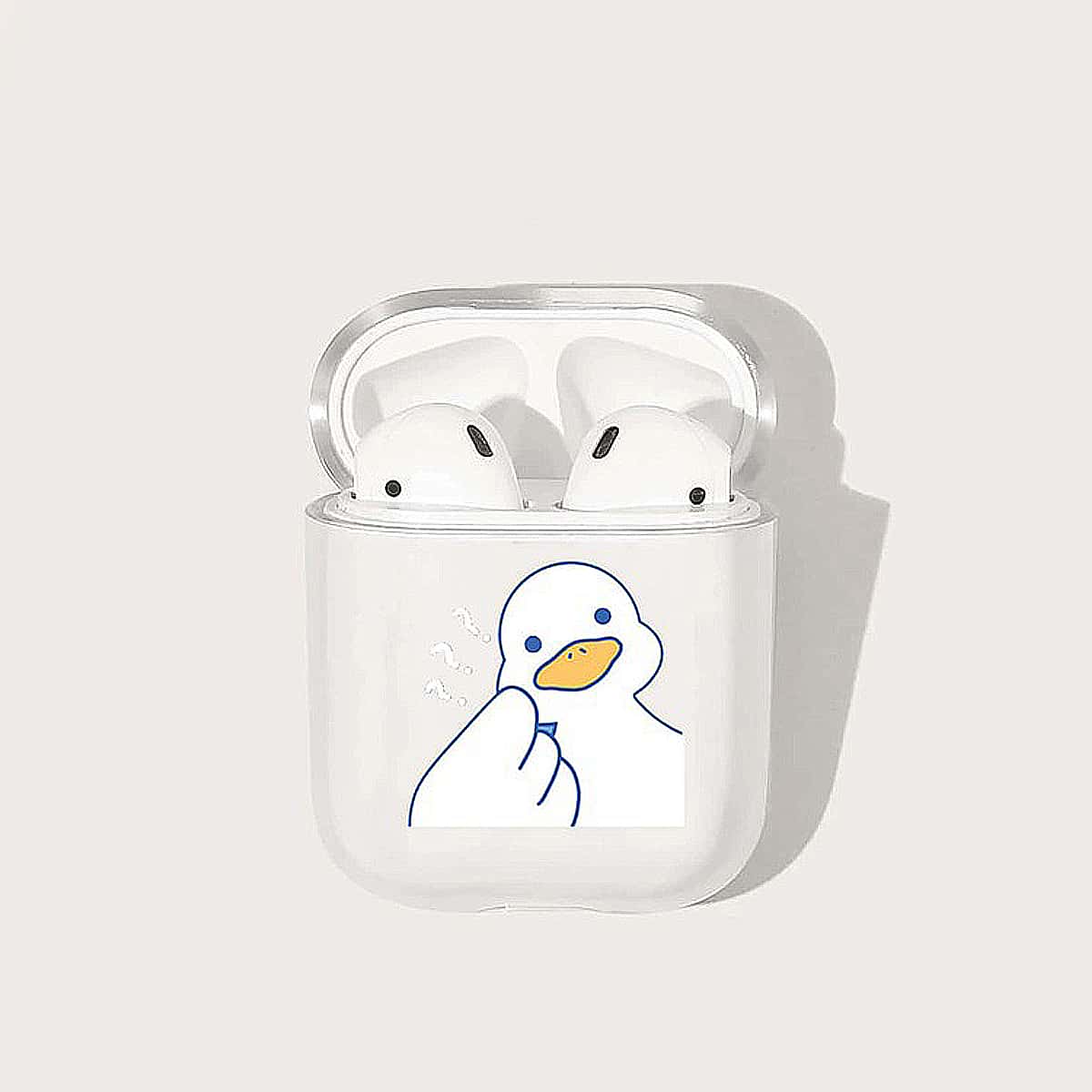 

Cartoon Print Airpods Case, Clear