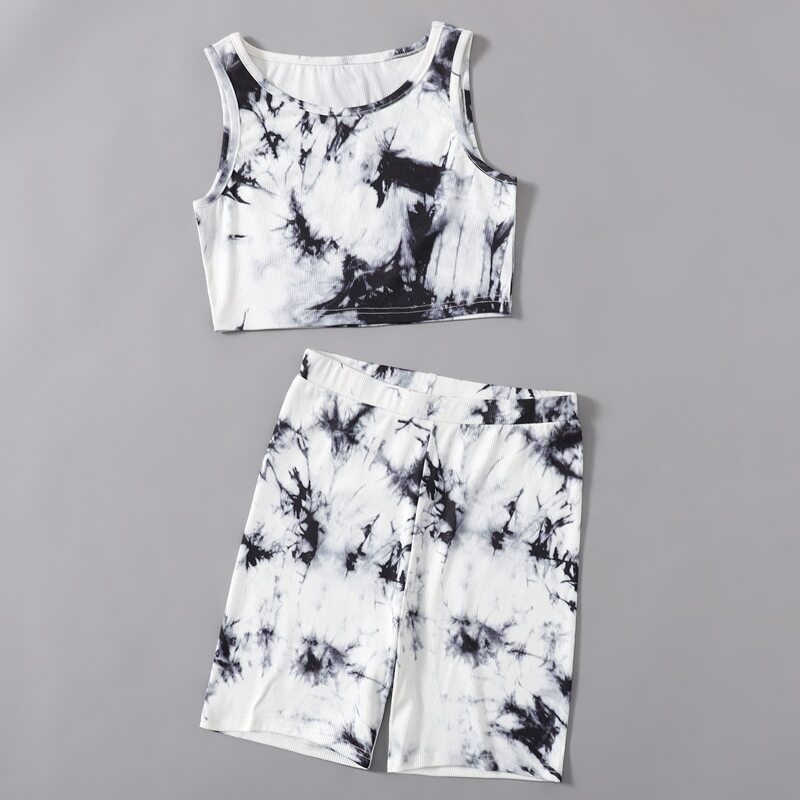 

Tie Dye Tank Top & Biker Shorts, Multicolor
