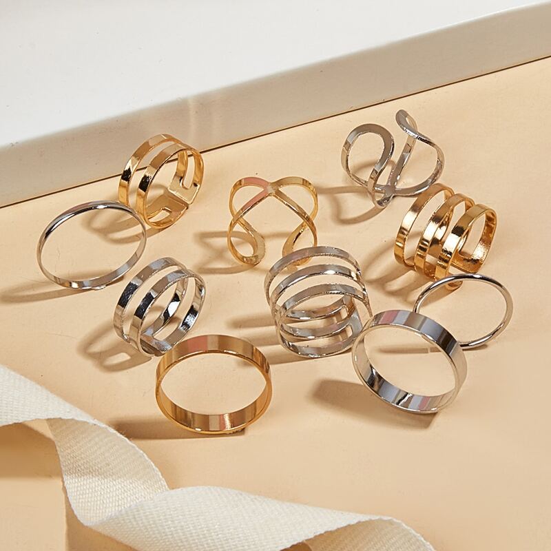 

10pcs Wide Ring, Multicolor