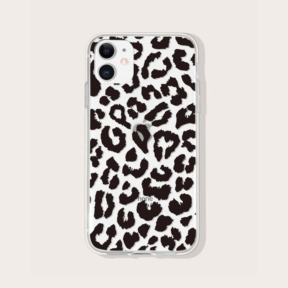 

Leopard iPhone Case, Black and white