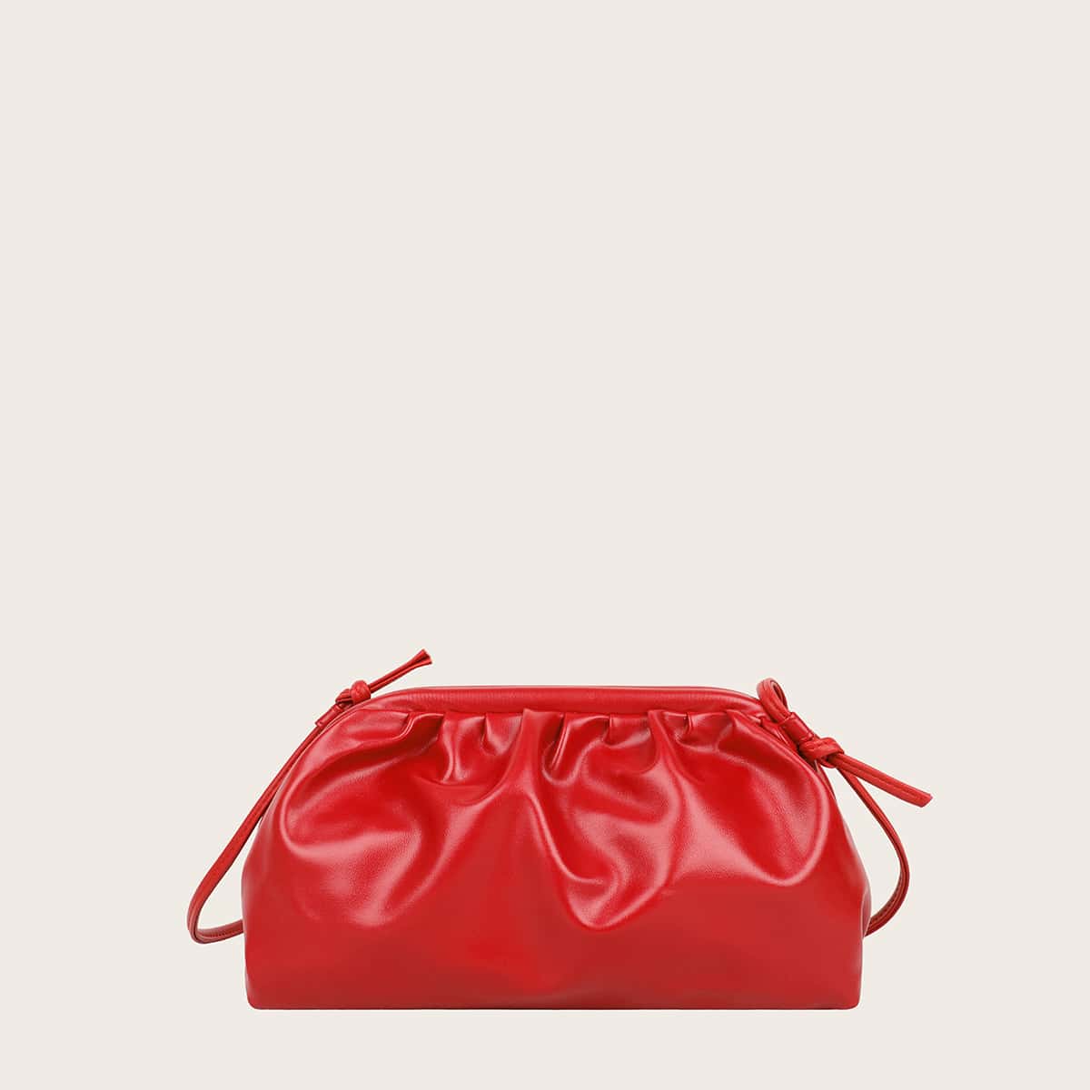 

Solid Ruched Bag, Red