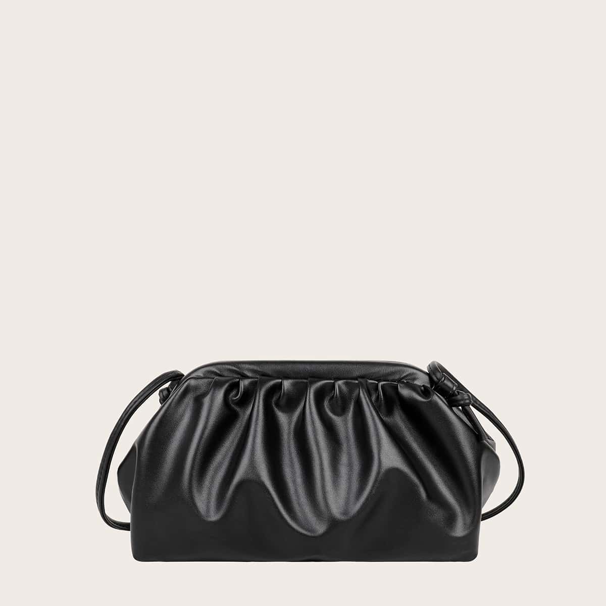 

Solid Ruched Bag, Black