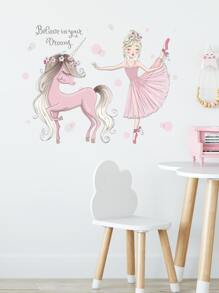 Trẻ em Phim hoạt hình Cô gái In Tường Sticker - Nhiều màu - Xem 3