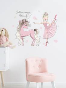 Trẻ em Phim hoạt hình Cô gái In Tường Sticker - Nhiều màu - Xem 5