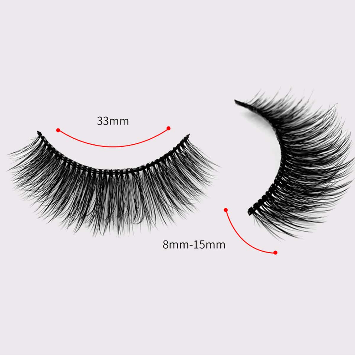 

1pair Eyelashes & 1pc Eyelash Brush, Black