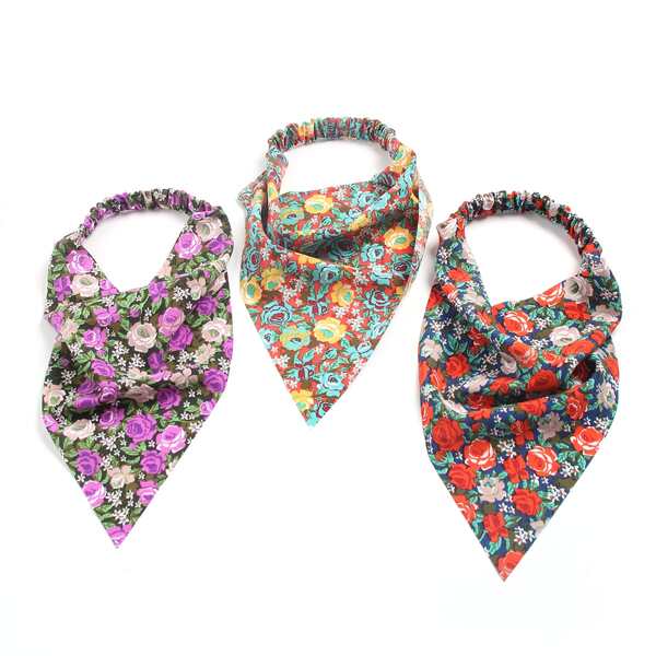 

3pcs Flower Print Hair Band, Multicolor