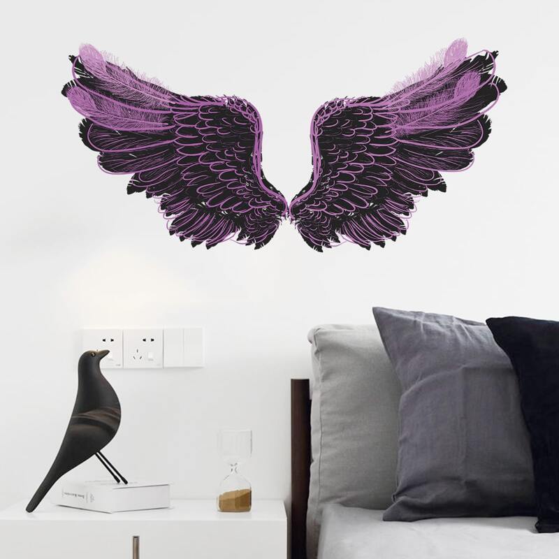 

Wing Pattern Wall Sticker, Purple