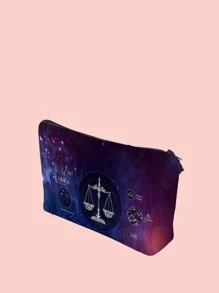 Bolsa de maquillaje con signos de 12 zodiaco Libra - Morado - Ver 3