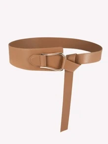 Elegant 1pc Ladies' Knotted U-Shaped Buckle Waist Belt, Suitable For Daily Use Halloween