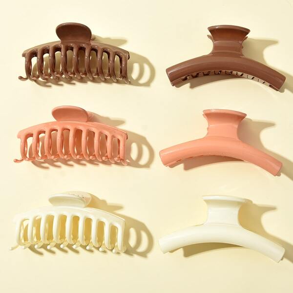 

6pcs Minimalist Hair Claw, Multicolor
