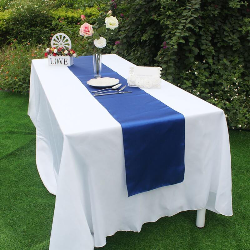 

1pc Party Satin Table Runner, Navy blue