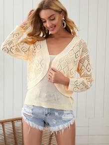 Drop Shoulder Open Knit 2 In 1 Sweater