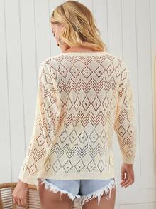 Drop Shoulder Open Knit 2 In 1 Sweater