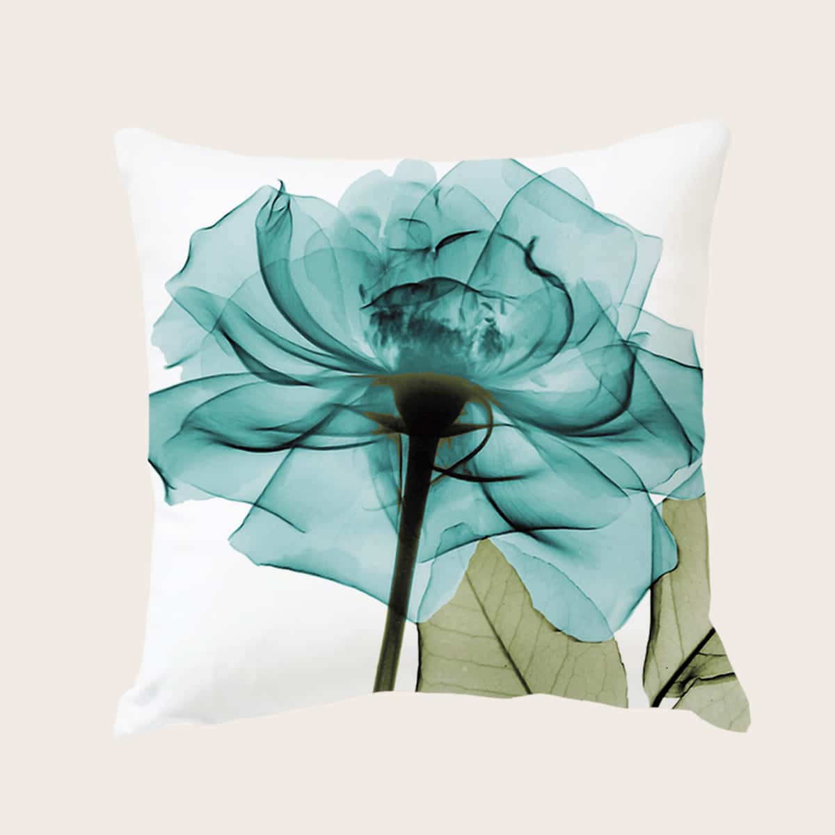 

Flower Print Cushion Cover Without Filler, Multicolor