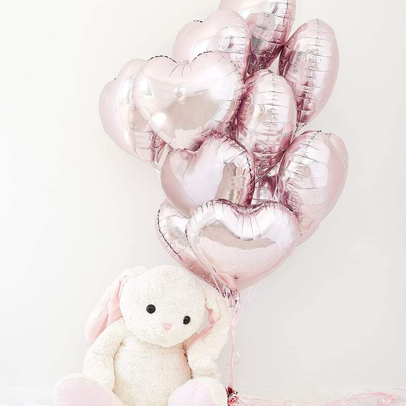 

10pcs Heart Shaped Balloon, Pink