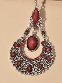 Trang trí bằng đá quý Hoa tai rỗng - Bạc - Xem 3