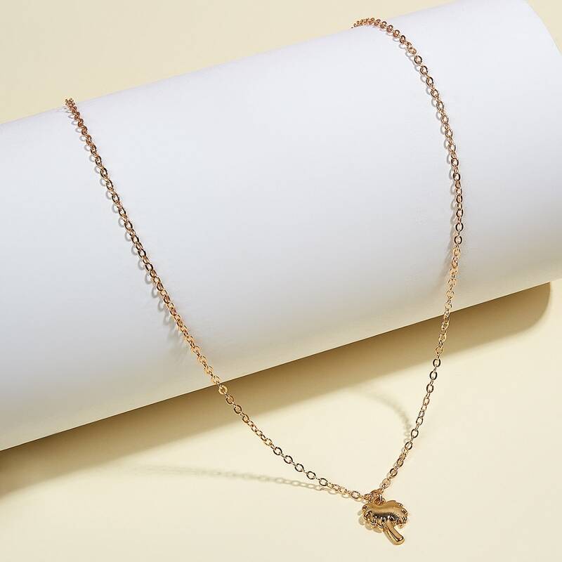 

Coconut Tree Pendant Necklace, Gold