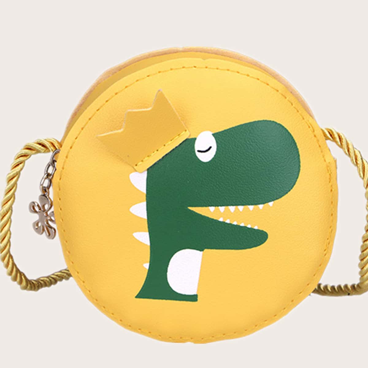 

Dinosaur Graphic Round Bag, Yellow