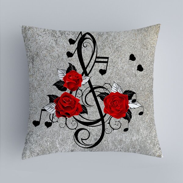 

Music Notes Print Cushion Cover Without Filler, Multicolor