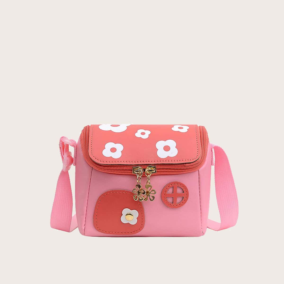 

Flower Pattern Box Bag, Pink