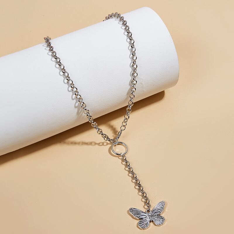

Butterfly Pendant Necklace, Silver