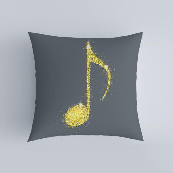

Music Notes Print Cushion Cover Without Filler, Multicolor