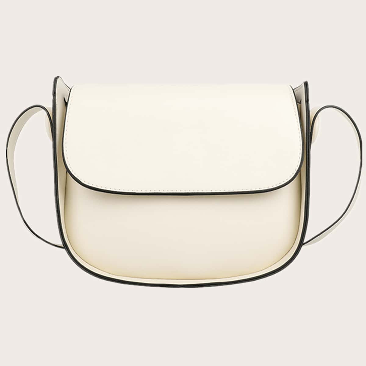 

Contrast Frame Crossbody Bag, Beige