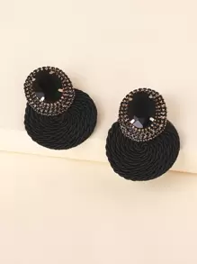 juran Hoa tai trang trí Rhinestone - màu đen - Xem 2