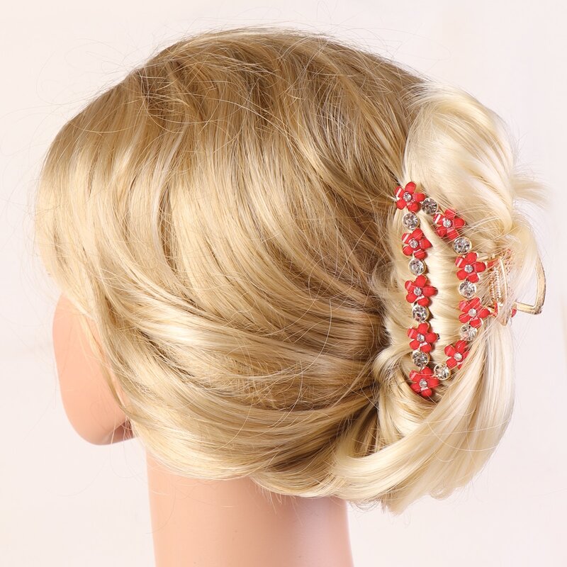 

Flower Decor Hair Claw, Red