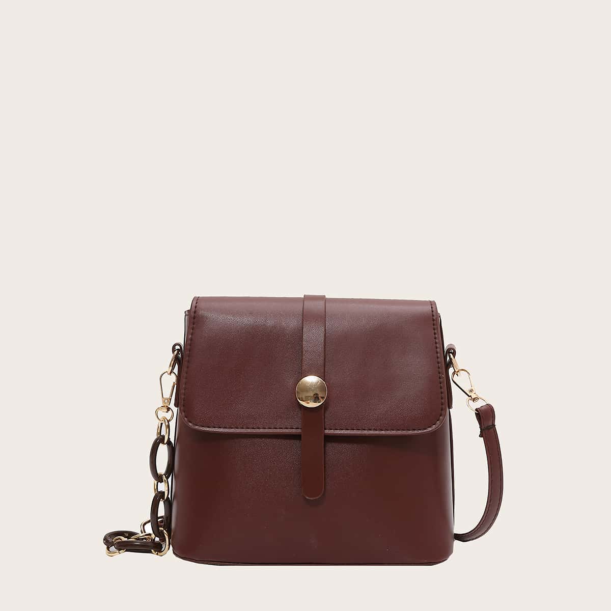 

Top Buckle Flap Bag, Coffee brown