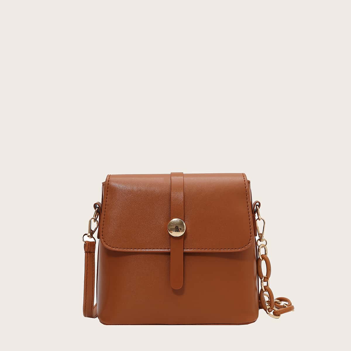 

Top Buckle Flap Bag, Brown