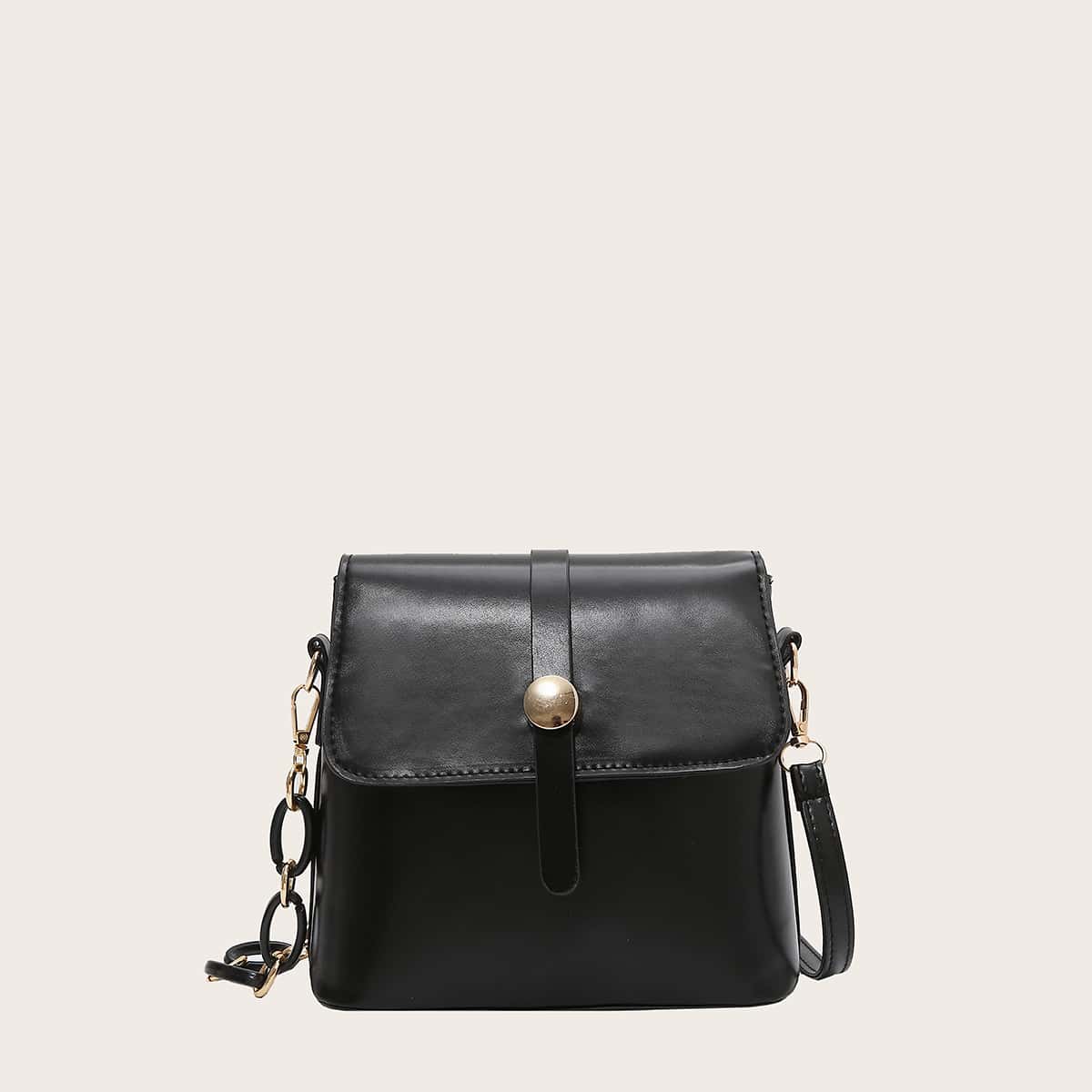 

Top Buckle Flap Bag, Black