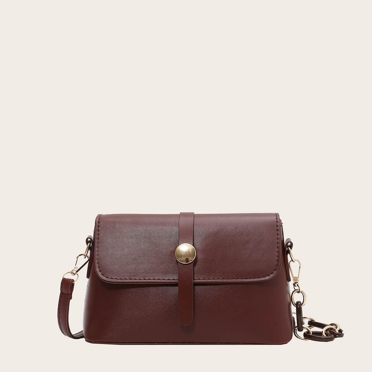

Top Buckle Flap Bag, Coffee brown