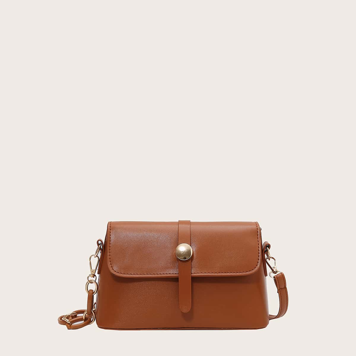 

Top Buckle Flap Bag, Brown