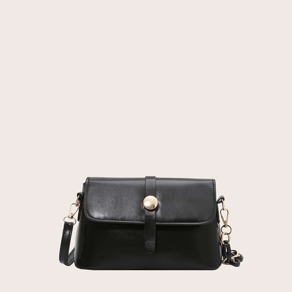 

Top Buckle Flap Bag, Black