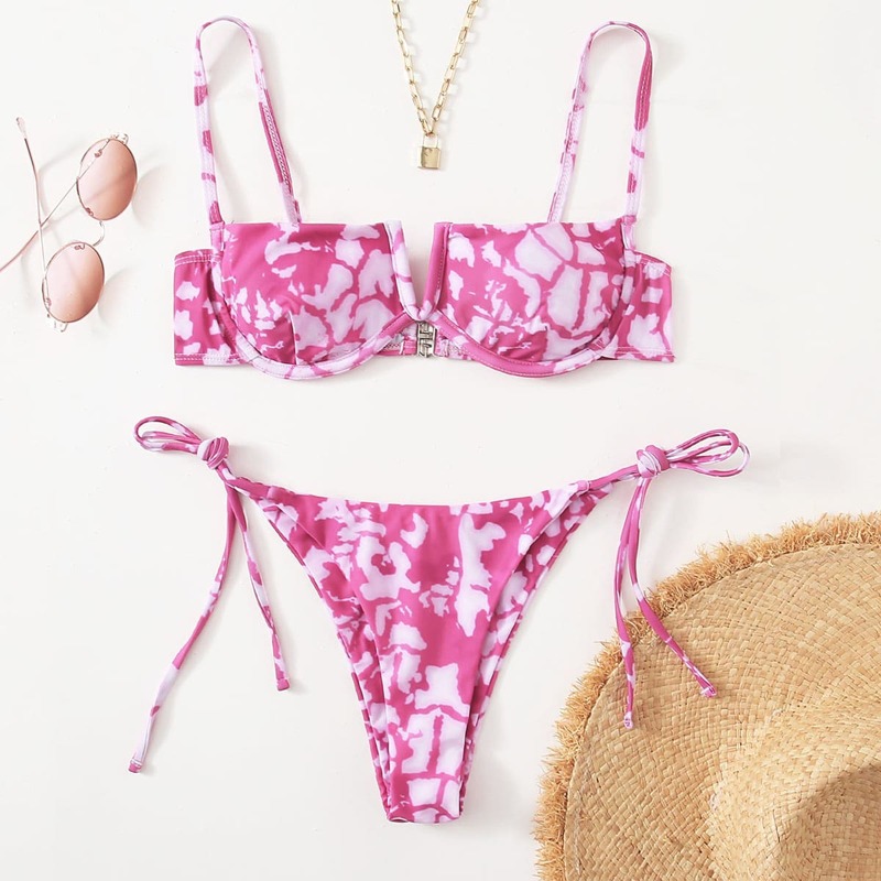 

Tie Dye Underwire Bikini Swimsuit, Purple