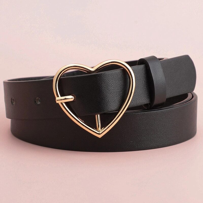 

Heart Buckle Belt, Black