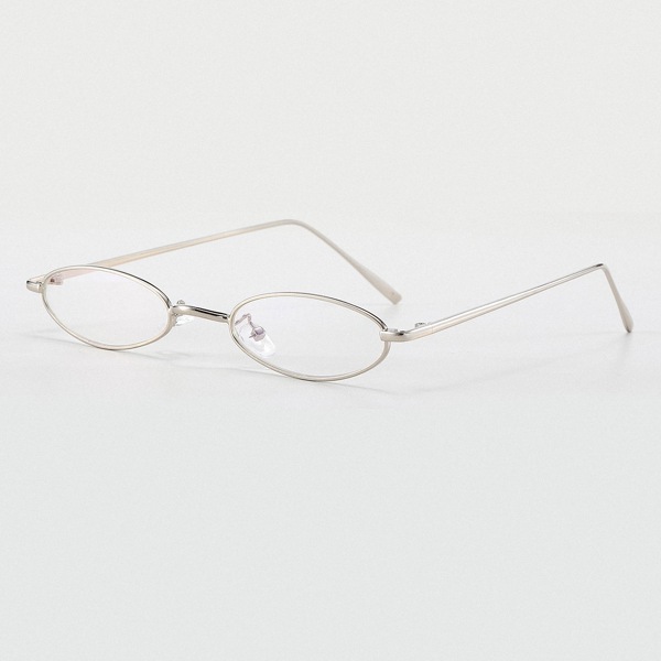 

Men Oval Frame Glasses, Silver