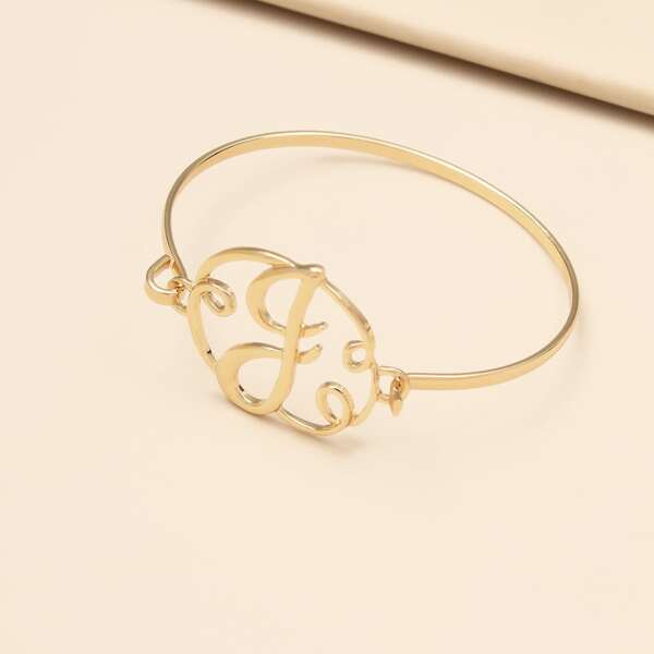 

Abstract Letter Design Bracelet, Gold