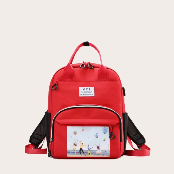 

Figure Graphic Backpack, Red