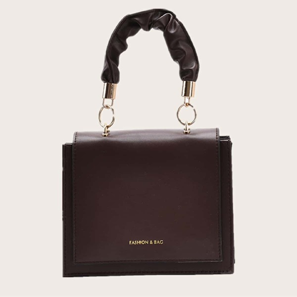 

Letter Graphic Satchel Bag, Chocolate brown