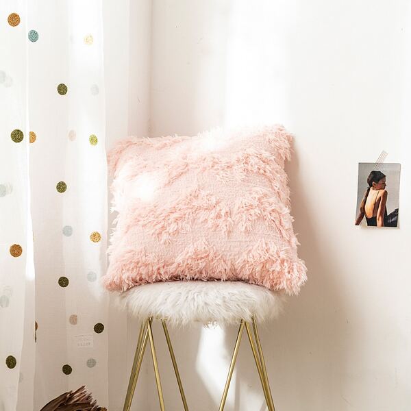 

Plain Plush Cushion Cover Without Filler, Pink