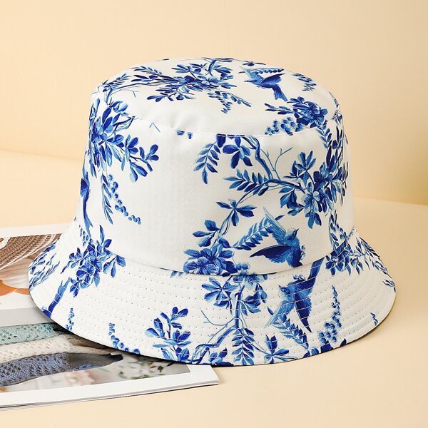 

Bird Pattern Bucket Hat, Multicolor