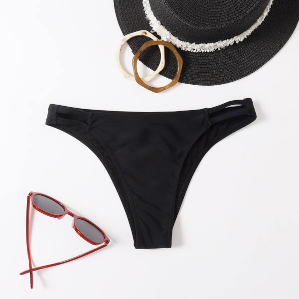 

Cut-out Side Bikini Panty, Black