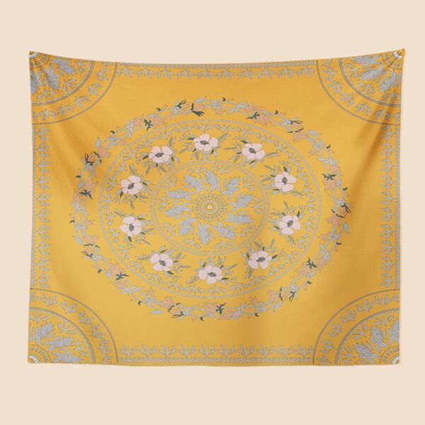 

Wreath Print Tapestry, Yellow