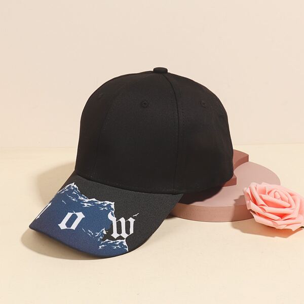 

Letter Graphic Baseball Cap, Black