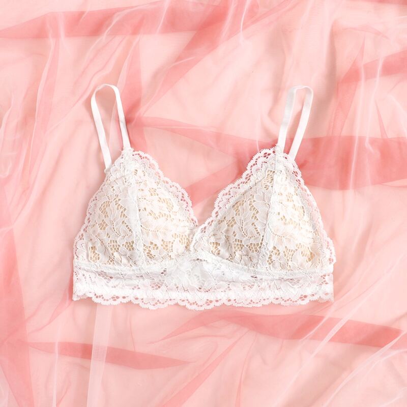

Floral Lace Bralette, White