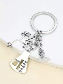 Móc khóa charm kính hiển vi - Bạc - Xem 1