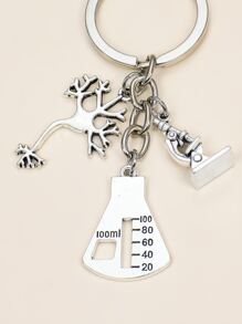 Móc khóa charm kính hiển vi - Bạc - Xem 2